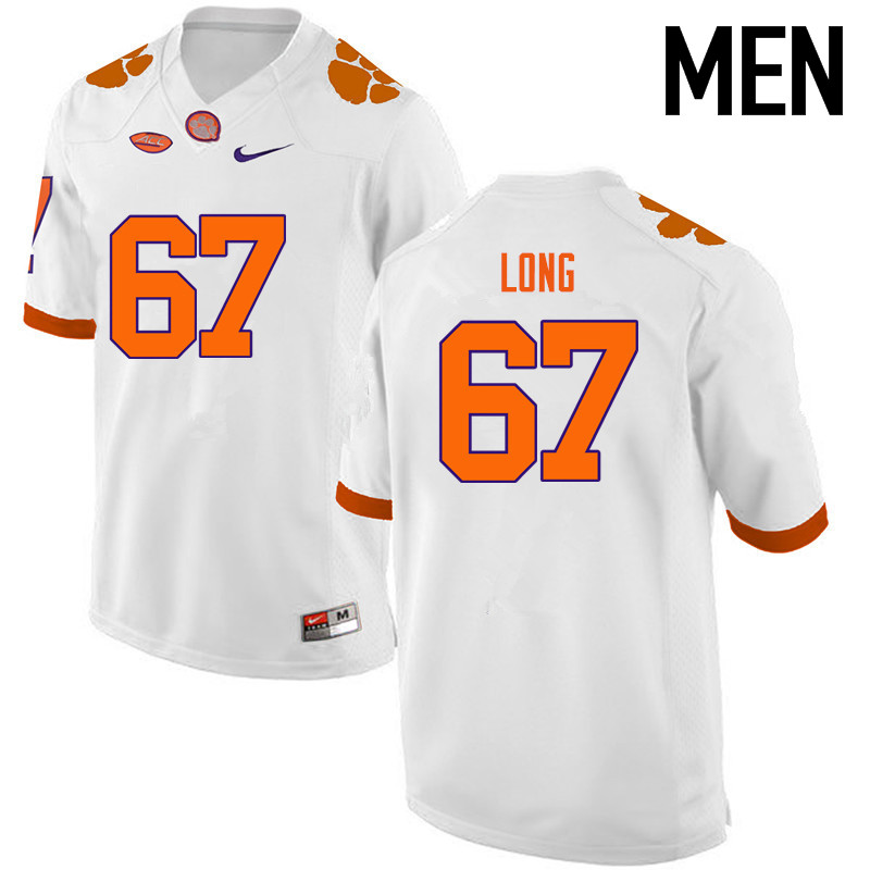 Men Clemson Tigers #67 Stacy Long College Football Jerseys-White
